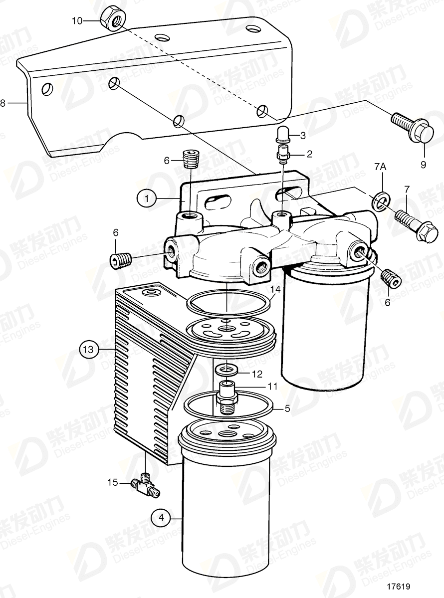 volvo penta Fuel filter 3825133 Drawing volvo penta Fuel filter 3825133 Drawing